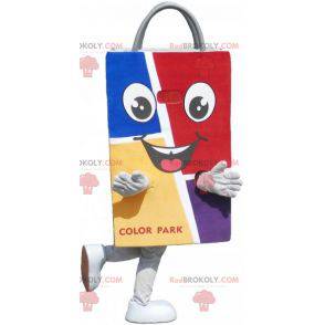 Mascot bolsa de papel de colores. Bolsa de la compra -