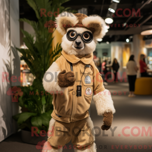 Mascotte de Lémurien beige...