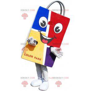 Mascot bolsa de papel de colores. Bolsa de la compra -