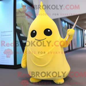 Lemon Yellow Narwhal mascot...