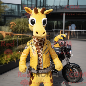Mascotte de girafe jaune...