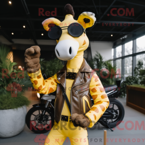 Mascotte de girafe jaune...