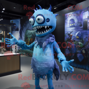Blå Undead maskot kostume...