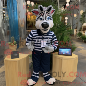 Navy Zebra-maskotdraktfigur...