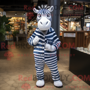 Navy Zebra-maskotdraktfigur...