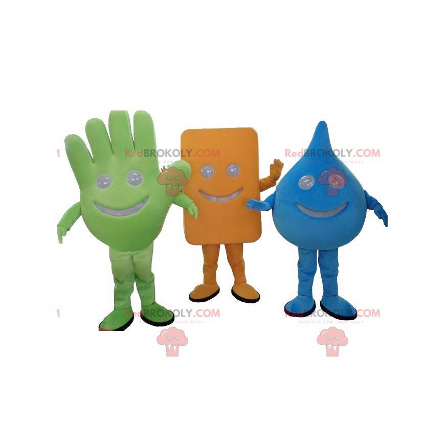 Lot de 3 mascottes de différentes formes - Redbrokoly.com