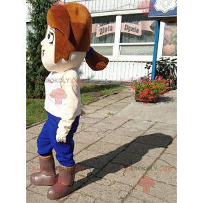 Mascot mujer con pelo corto con ojos grandes - Redbrokoly.com