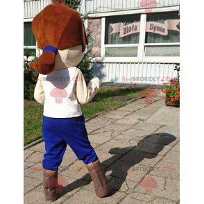Mascot mujer con pelo corto con ojos grandes - Redbrokoly.com