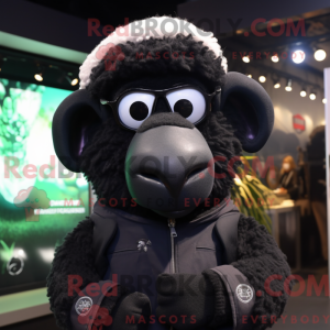 Sort Suffolk Sheep maskot...