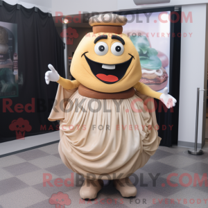 Tan Burgers mascot costume...