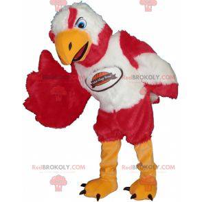 Mascotte de vautour d'aigle d'oiseau blanc et rouge -