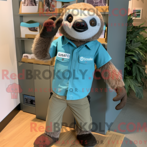 Teal Sloth maskodraktfigur...
