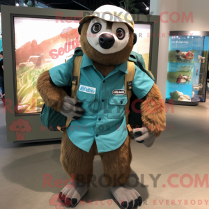 Teal Sloth mascottekostuum...