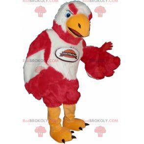 Mascotte de vautour d'aigle d'oiseau blanc et rouge -