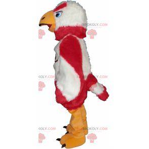 Mascotte de vautour d'aigle d'oiseau blanc et rouge -