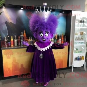 Lilla Queen maskot kostume...