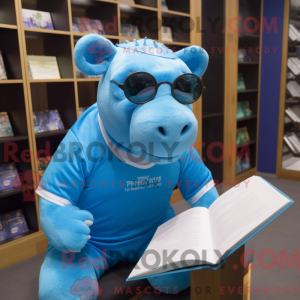 Blå Tapir maskot kostume...
