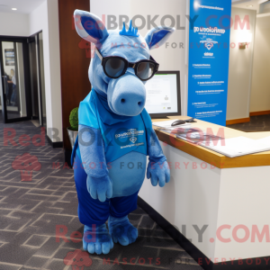 Blå Tapir maskot kostume...