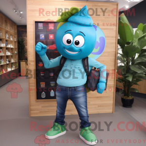 Postava maskota tyrkysového...