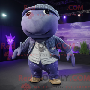 Lavendel pukkelhval maskot...