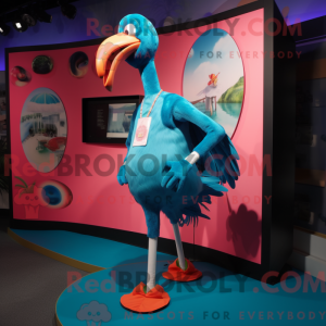 Cyan Flamingo mascot...