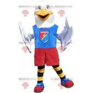 White eagle mascot in colorful sportswear - Redbrokoly.com