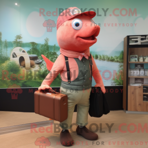 Pink Salmon mascot costume...
