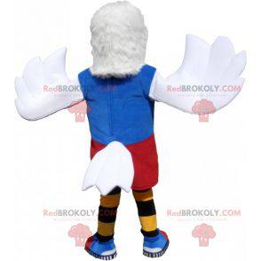 White eagle mascot in colorful sportswear - Redbrokoly.com
