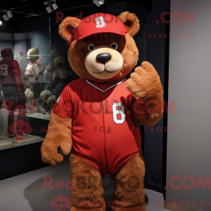 Red Teddy Bear mascot...