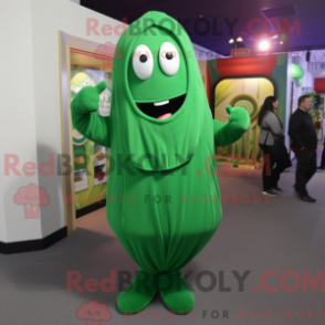 Fantasia de mascote Feijão-verde verde com moletom e abotoaduras - Mascotes Feijão Verde - REBROKO_230457 - RedBrokoly.com