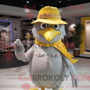 Sølv Canary maskot kostume...