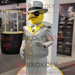 Sølv Canary maskot kostume...