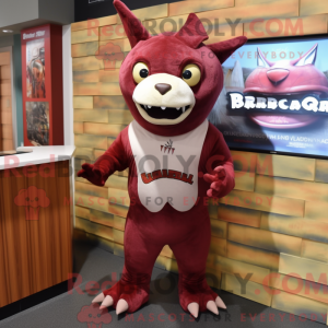 Maroon Chupacabra maskot...