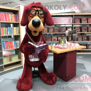 Maroon Dog-mascottekostuum...