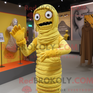 Gul Mummy-maskotdraktfigur...