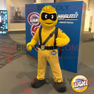 Gul Gi Joe maskot kostume...