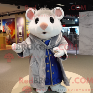 Sølv hamster maskot kostume...