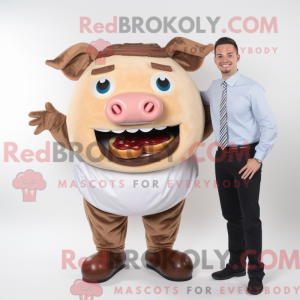 Postava maskota z béžového...
