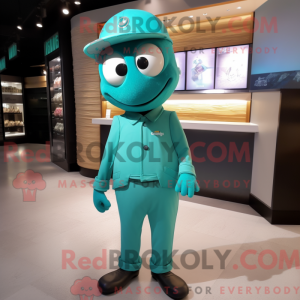 Teal Aglet mascot costume...