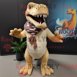 Tan Tyrannosaurus maskot...