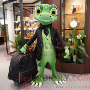 Green Geckos mascot costume...