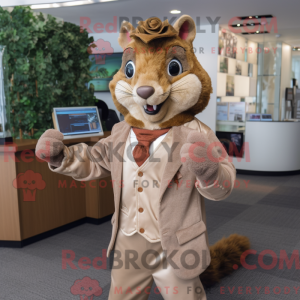 Tan Squirrel mascot costume...