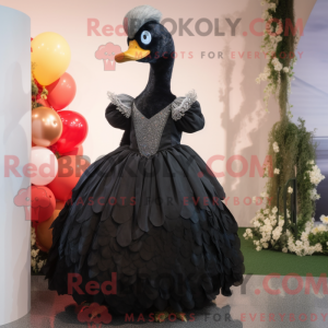 Sort Gosling maskot kostume...