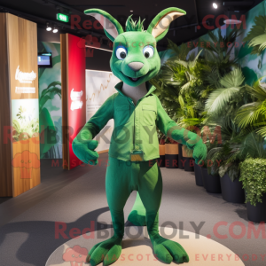 Mascotte de kangourou vert...