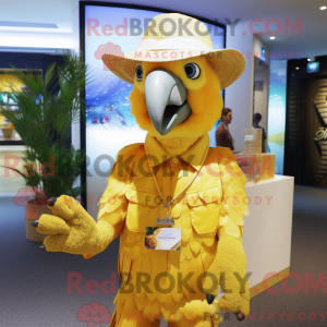 Gold Parrot maskot drakt...