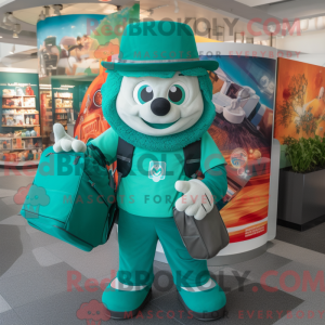 Teal Leprechaun Hat mascot...