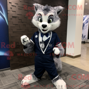 Fantasia de mascote de civeta marinho com terno e lenços - Mascotes civeta - REBROKO_230784 - RedBrokoly.com