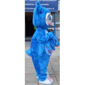 Giant blue owl mascot with big blue eyes - Redbrokoly.com