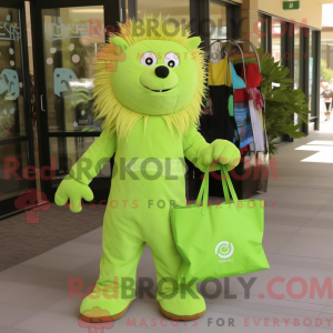 Limegrøn Porcupine maskot...
