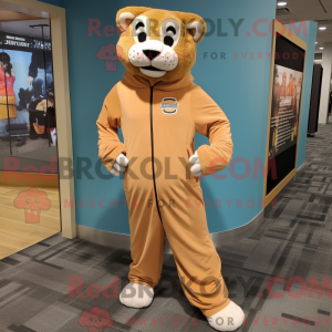 Tan Puma mascot costume...